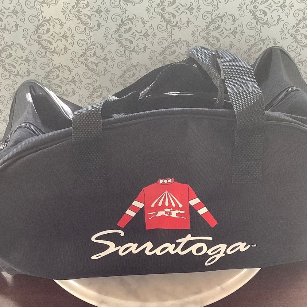 Saratoga Race Track Souvenir Duffel Bag, with carrying strap